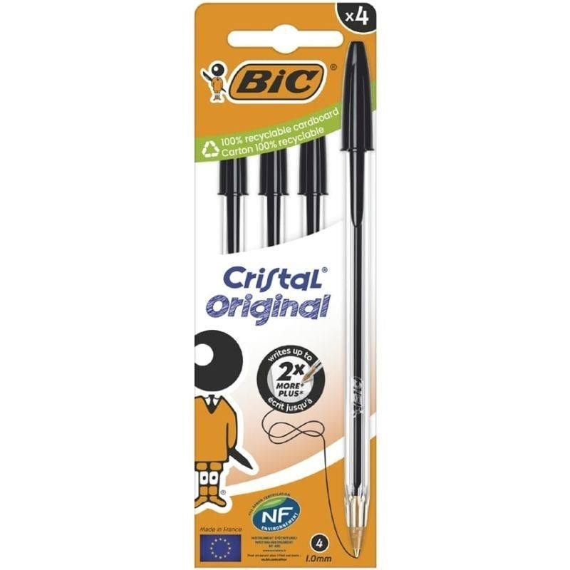 Bolígrafos de Tinta de Aceite Bic Cristal Original 516335
4 unidades
Negros