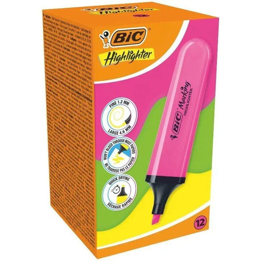 Caja de Marcadores Fluorescentes Bic Highlighter Flat Neón
12 unidades
Rosas