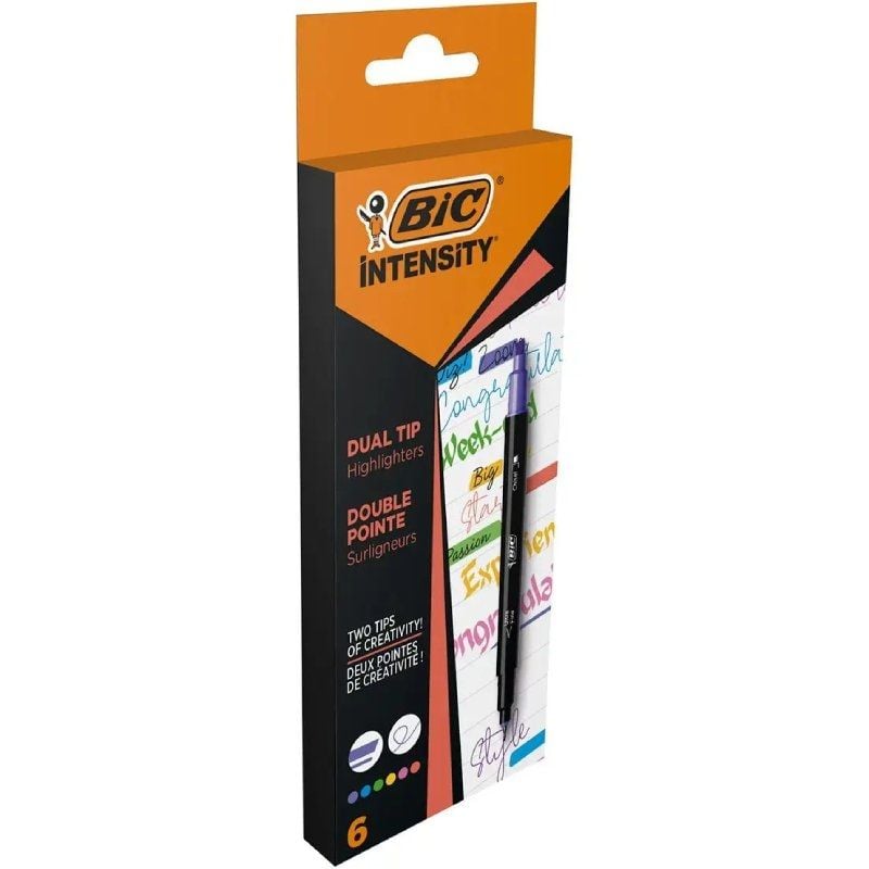 Marcadores Punta Biselada y Punta Fina Bic Intensity Dual Tip 503828
Colores Surtidos