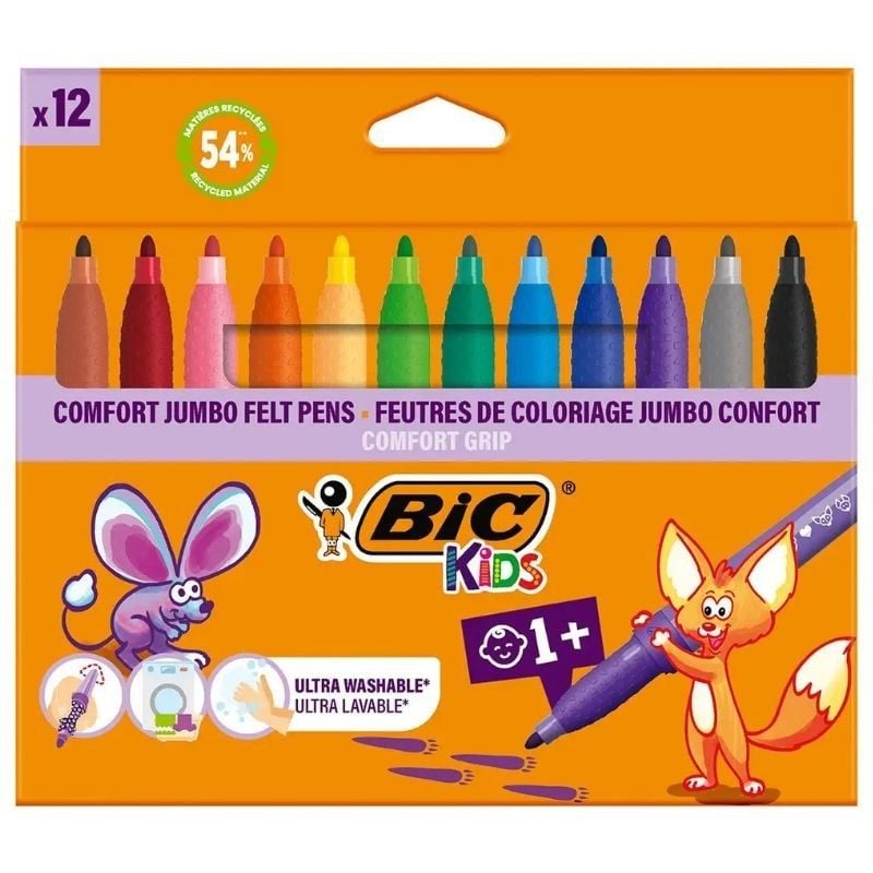 Rotuladores Punta Ancha Bic Kids Comfort Jumbo 517250
12 unidades
Colores Surtidos