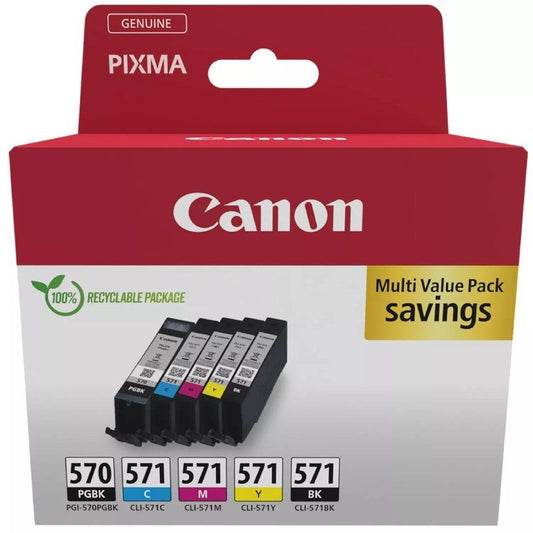 Cartucho de Tinta Original Canon PGI-570 + CLI-571 Multipack
Cian
Magenta
Amarillo
Negro