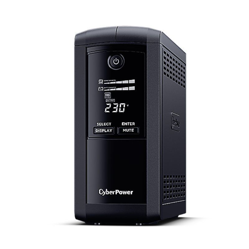SAI Línea Interactiva Cyberpower VP1000ELCD
1000VA-550W
4 Salidas
Formato Torre
