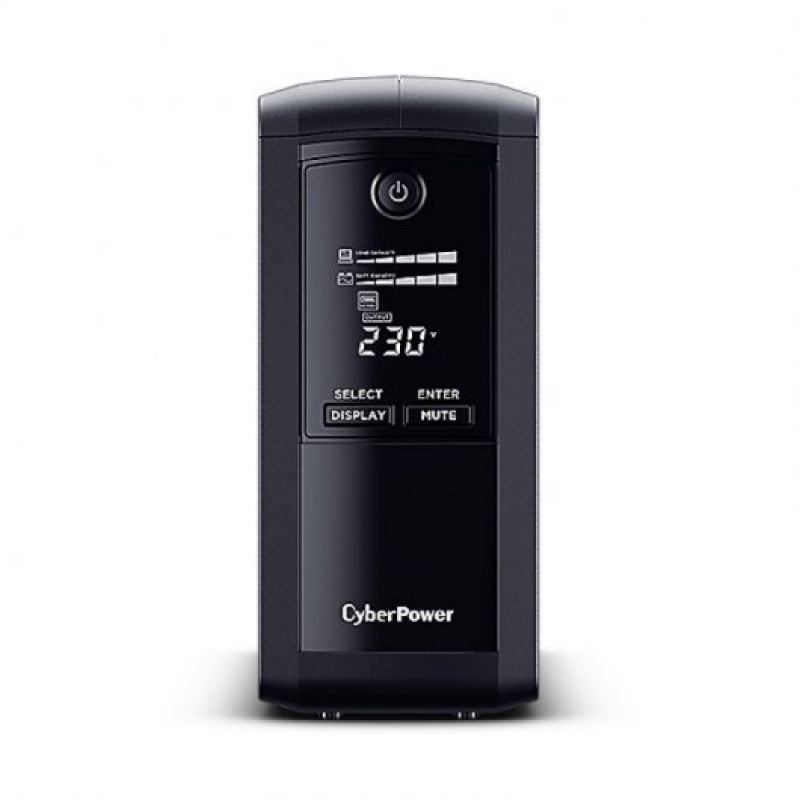 SAI Línea Interactiva Cyberpower VP1000ELCD
1000VA-550W
4 Salidas
Formato Torre