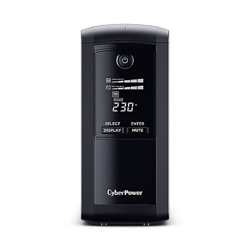 SAI Línea Interactiva Cyberpower VP700ELCD
700VA-390W
4 Salidas
Formato Torre