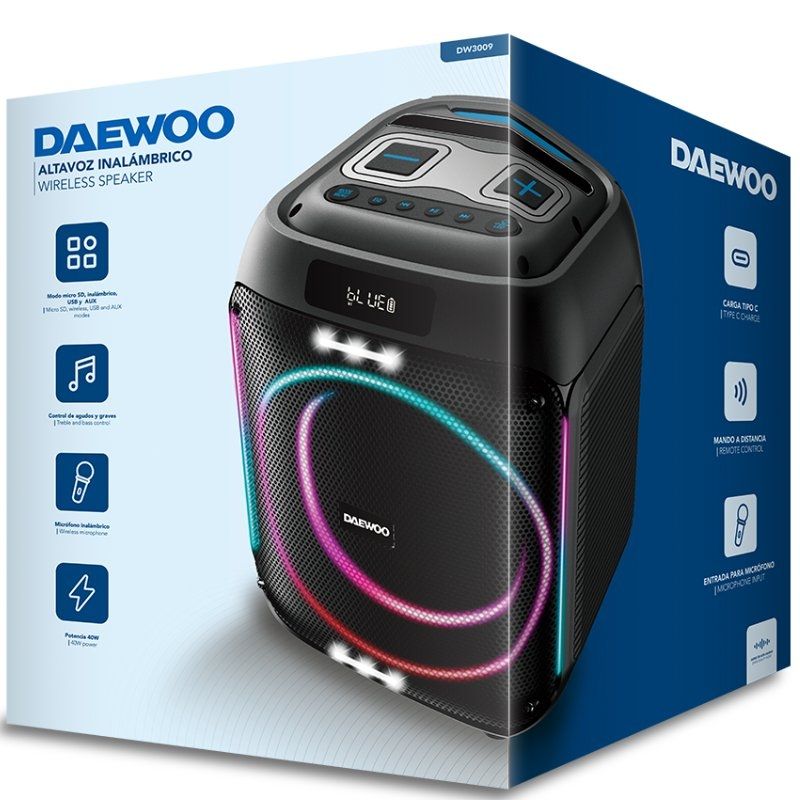 Altavoz con bluetooth daewoo party speaker dw3009