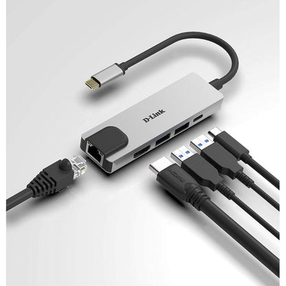 D-Link DUB-M520 Hub USB-C HDMI/2USB 3.0/USB-C/Ethe