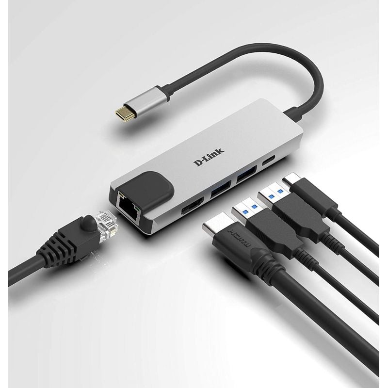 D-Link DUB-M520 Hub USB-C HDMI/2USB 3.0/USB-C/Ethe