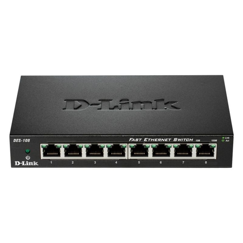 Switch D-Link DES-108 8 Puertos
RJ-45 10/100