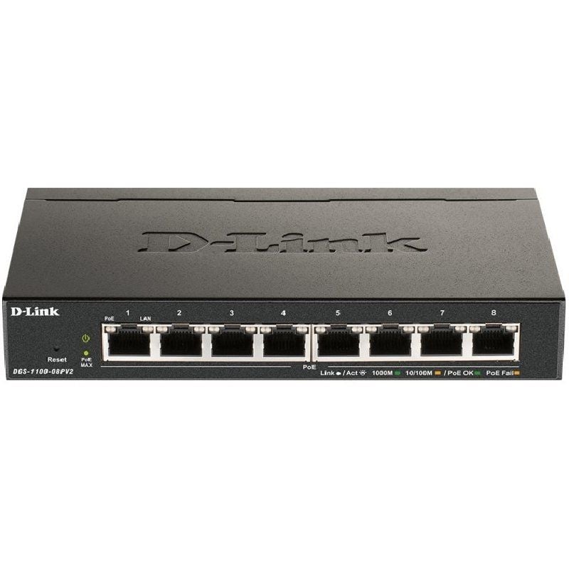 D-Link DGS-1100-08PV2/E 8xGb PoE Switch (64W)