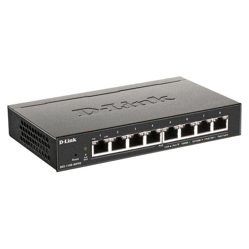 D-Link DGS-1100-08PV2/E 8xGb PoE Switch (64W)