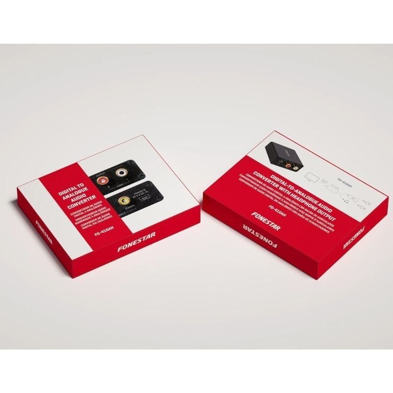 Convertidor de Audio Fonestar FO-41DAH
Entrada Toslink y RCA
Salida 2x RCA
1x Jack 3.5