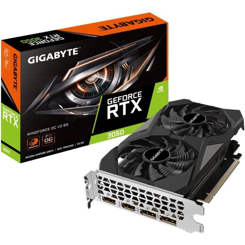 Tarjeta Gráfica Gigabyte GeForce RTX 3050 WindForce OC V2
6GB GDDR6