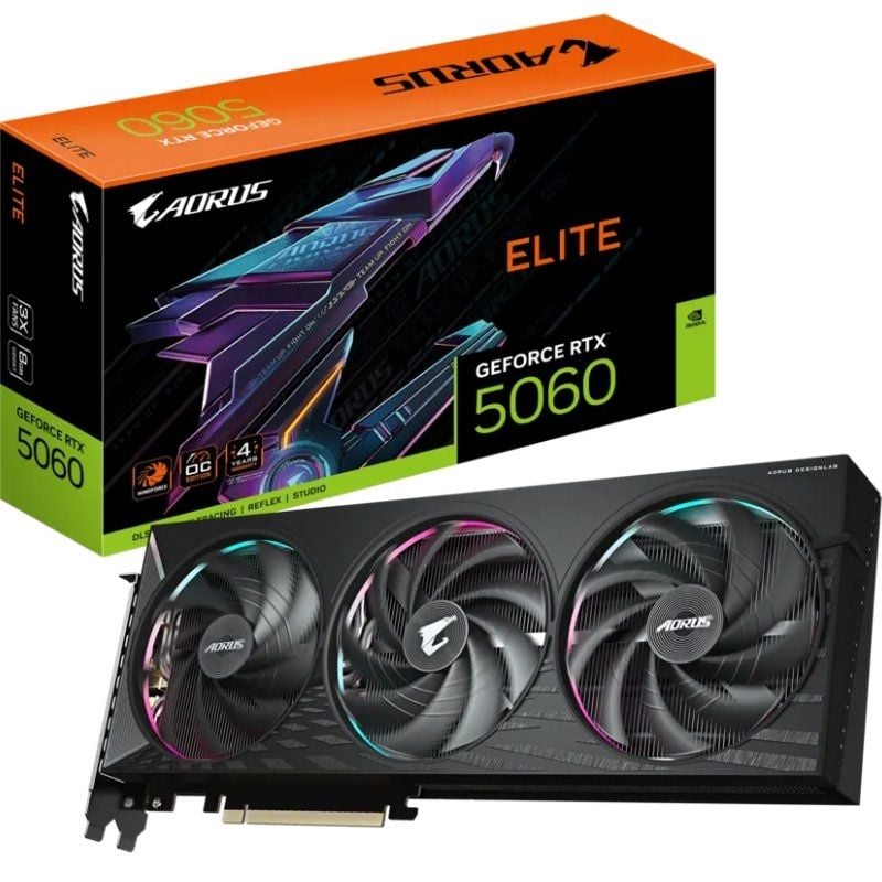 Tarjeta Gráfica Gigabyte AORUS GeForce RTX 5060 Elite
8GB GDDR7