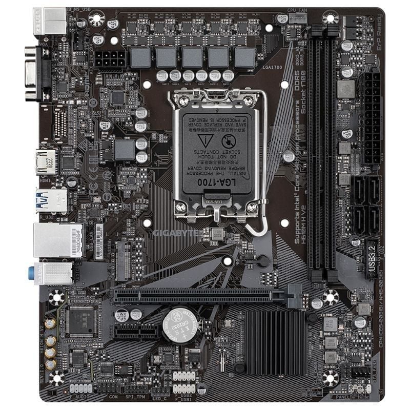 Placa Base Gigabyte H610M H V2 Socket 1700
DDR5
PCIe 4.0
Micro ATX