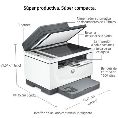 Multifunción Láser Monocromo HP Laserjet MFP M234SDN Dúplex
ADF
Blanca