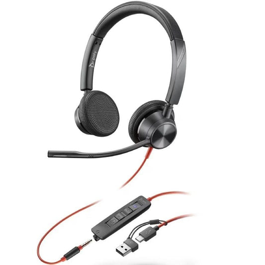 Auriculares Poly Blackwire 3225 para Microsoft Teams + 3.5 mm + Adaptador USB-C/A
con Micrófono
Jack 3.5 - USB Tipo-C
Negros