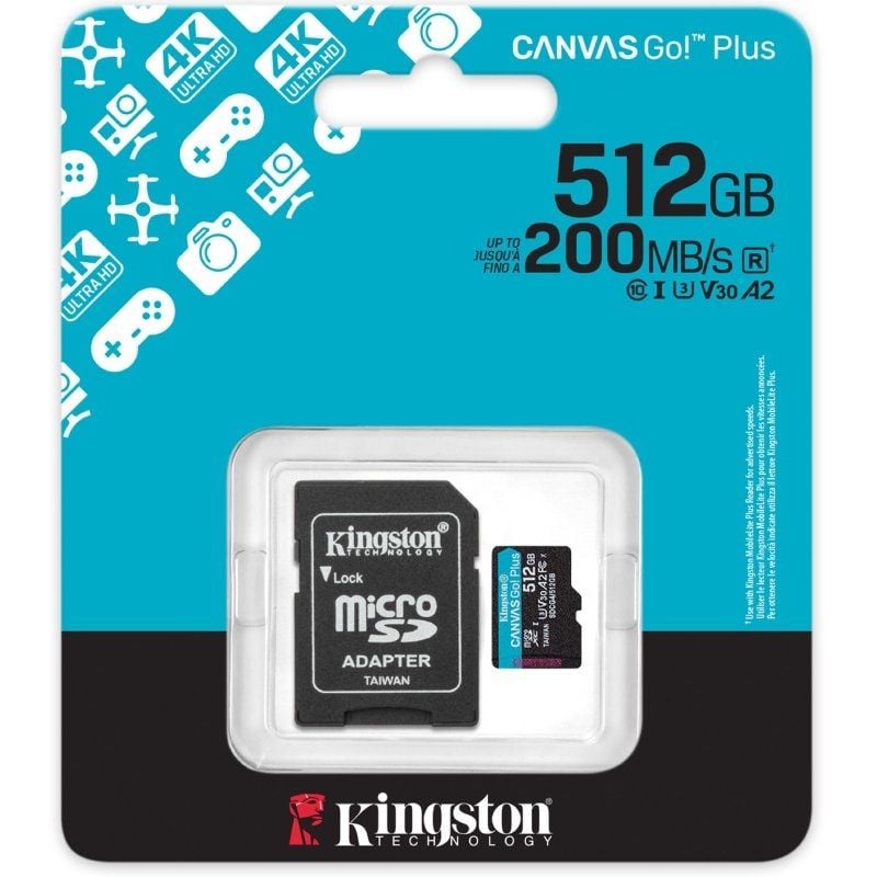 Kingston microSD Canvas Go! Plus 4 512GB 200 MB-s