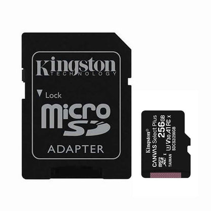 Tarjeta de Memoria Kingston CANVAS Select Plus 256GB microSD XC con Adaptador
Clase 10
100MBs