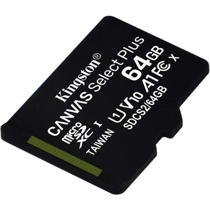 Tarjeta de Memoria Kingston CANVAS Select Plus 64GB microSD XC
Clase 10
100MBs