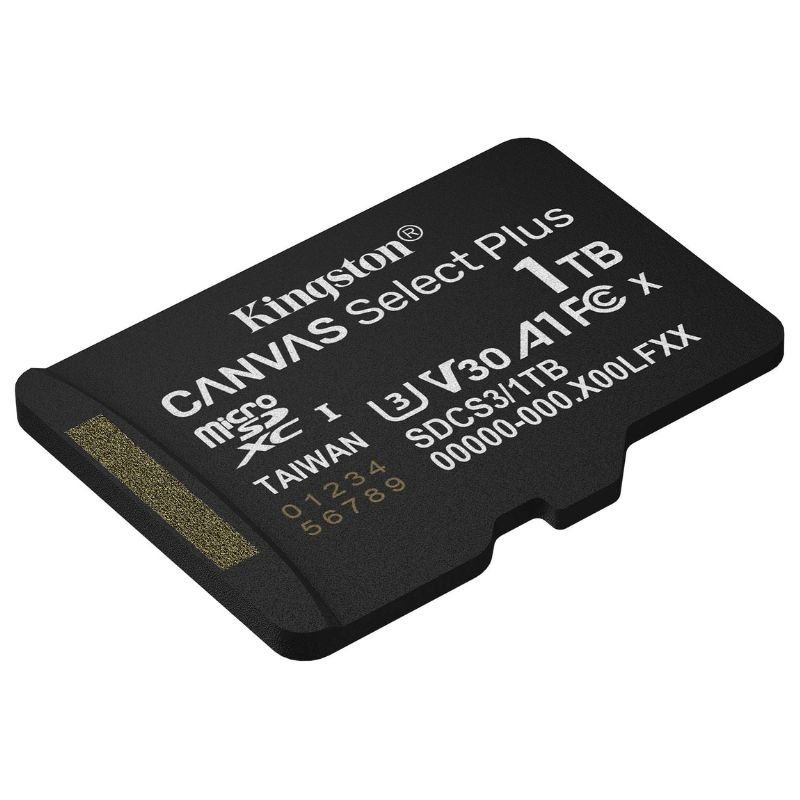 Tarjeta de Memoria Kingston CANVAS Select Plus 1TB microSD XC
Clase 10
150MBs