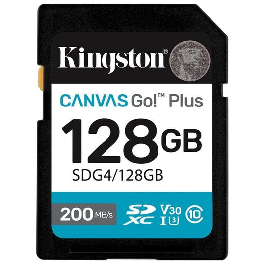 Tarjeta de Memoria Kingston CANVAS Go! Plus 128GB SD XC
Clase 10
200MBs