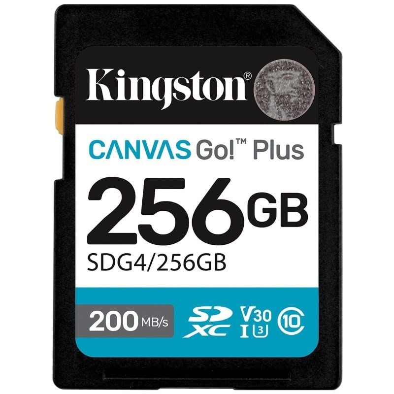 Tarjeta de Memoria Kingston CANVAS Go! Plus 256GB SD XC
Clase 10
200MBs