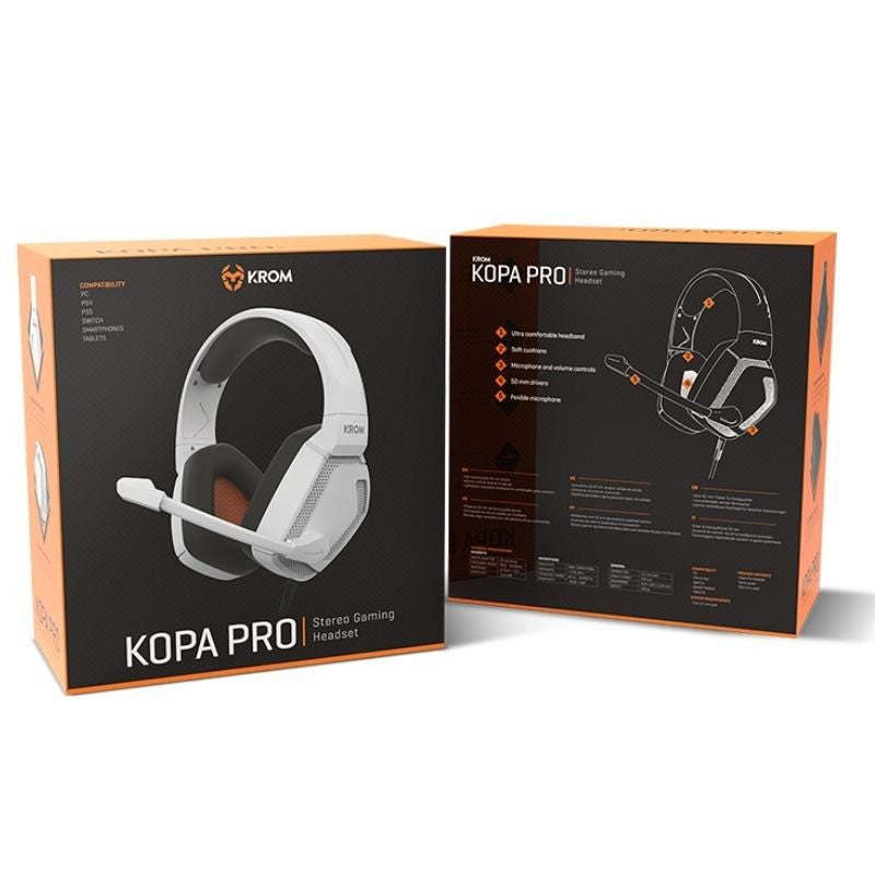 KROM KOPA PRO | AURICULAR GAMING STEREO BLANCO