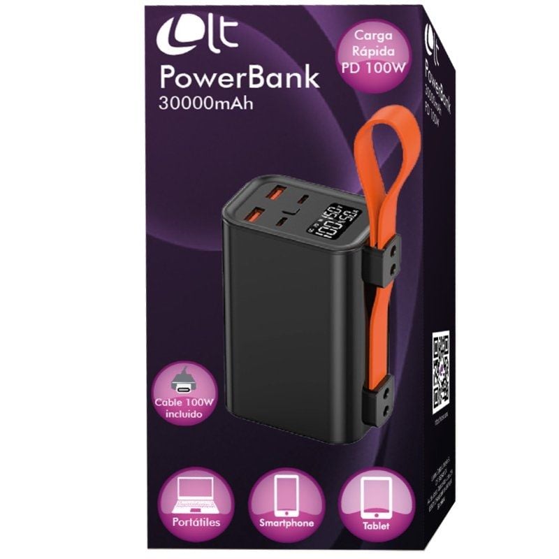 Batería Externa/Powerbank Leotec PowerBank 30000mAh PD
100W
Compatible con Portátiles
