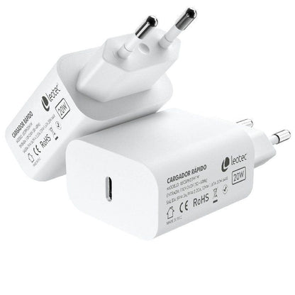 Cargador de Pared Leotec LECSPH20W1W
1xUSB Tipo-C
20W