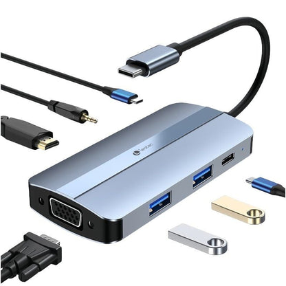 Docking USB Tipo-C Leotec LEDS04
2xUSB
1xUSB Tipo-C
1xUSB Tipo-C PD
1xHDMI 4K
1xVGA
1xAudio
Azul