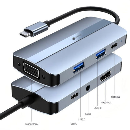 Docking USB Tipo-C Leotec LEDS04
2xUSB
1xUSB Tipo-C
1xUSB Tipo-C PD
1xHDMI 4K
1xVGA
1xAudio
Azul