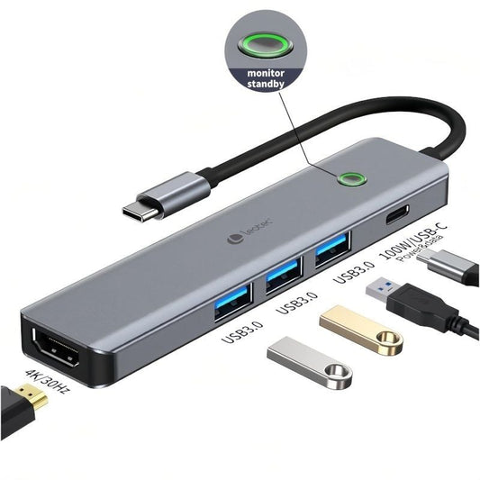 Docking USB Tipo-C Leotec LEDS05
3xUSB
1xUSB Tipo-C PD
1xHDMI 4K
Gris