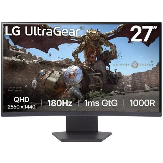 Monitor Gaming Curvo LG UltraGear 27GS60QC-B 27"
QHD
1ms
180Hz
VA
Negro