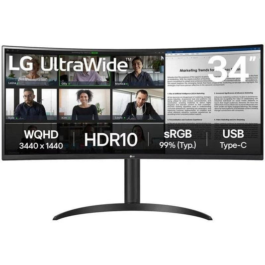 LG 34WR55QK-B monitor 34" WQHD 2xHDMI DP USBc cur