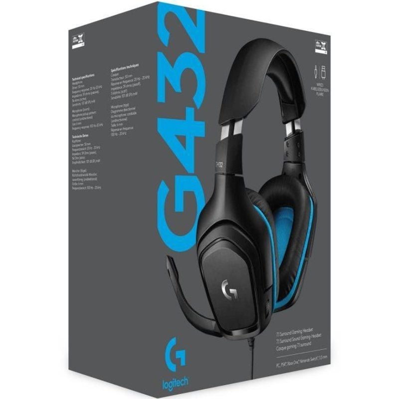 Auriculares Gaming con Micrófono Logitech G432
USB 2.0
Jack 3.5
Negros