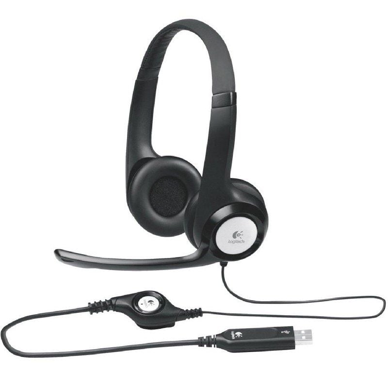 Logitech Auricular+Mic H390 USB Negro