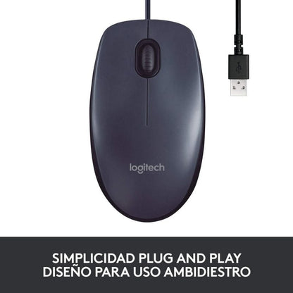 Logitech B100 Ratón Negro OEM