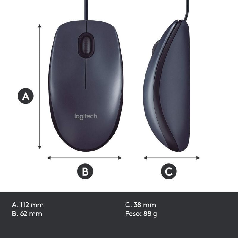 Logitech B100 Ratón Negro OEM