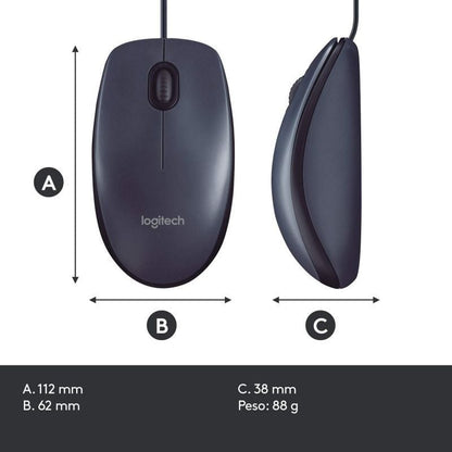 Logitech B100 Ratón Negro OEM