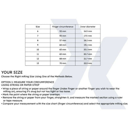 Anillo Inteligente Maxcom MR100 Talla 9/60
Ø19.1mm
Notificaciones
Frecuencia Cardíaca
Oro