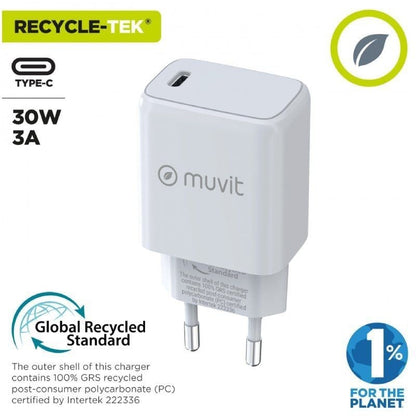Cargador de Pared Muvit For Change MCACC0014
1xUSB Tipo-C
30W
