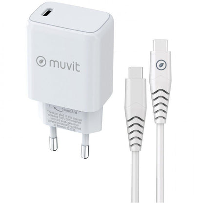 Cargador de Pared Muvit For Change MCPAK0044
1xUSB Tipo-C + Cable USB Tipo-C
20W
