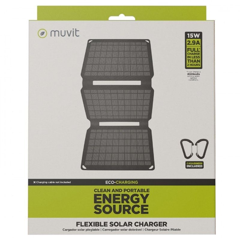 Panel Solar Portátil Muvit MCSCH0002
1xUSB
15W