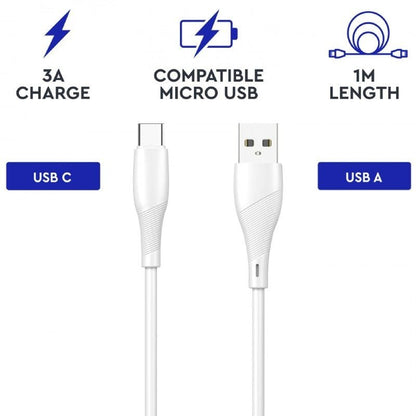 Cable USB 2.0 Tipo-C Myway MWUSC0019
USB Macho - USB Tipo-C Macho
1m
Blanco