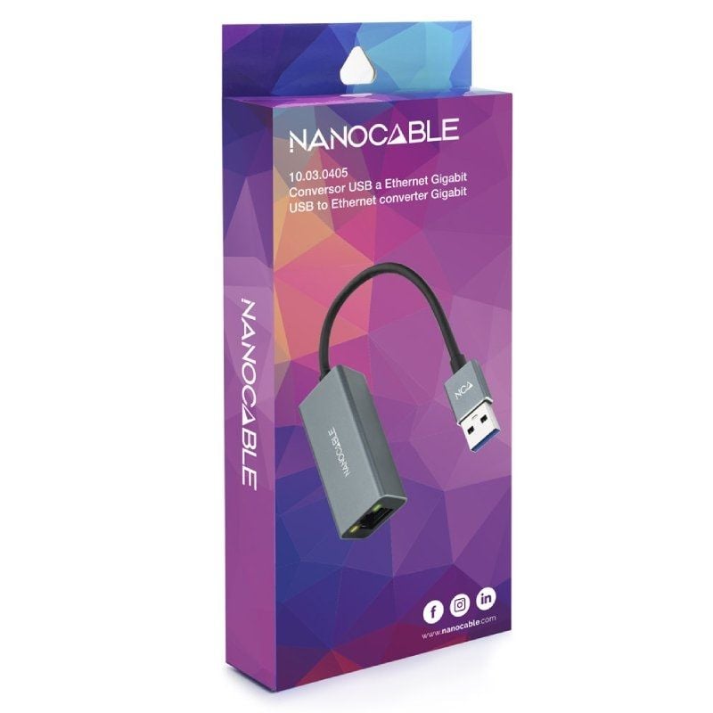 Adaptador USB 3.0 - RJ45 Nanocable 10.03.0405
1000Mbps