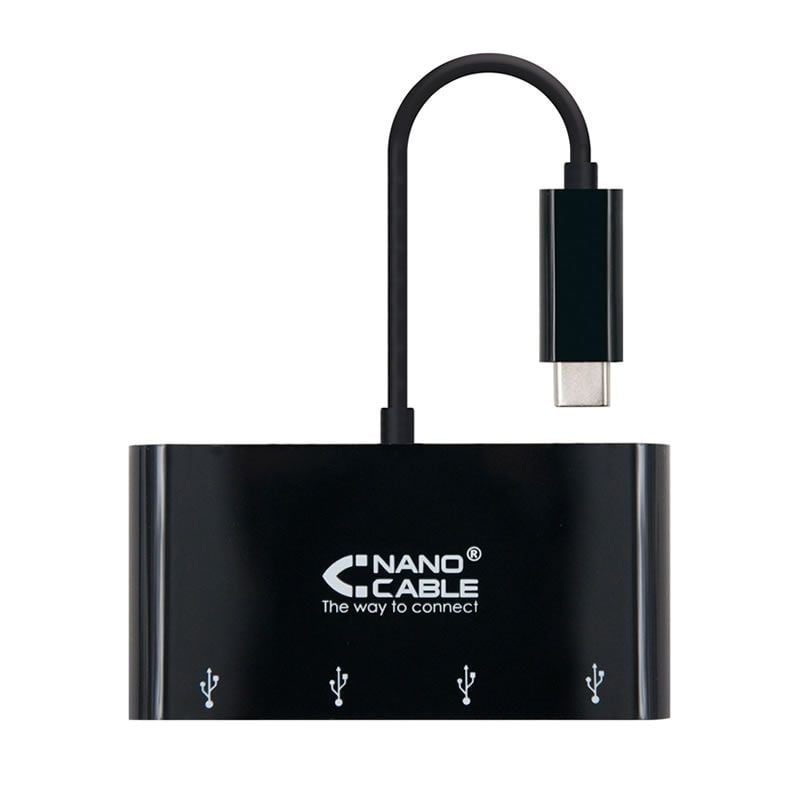 Hub USB Tipo-C Nanocable 10.16.4401-BK 
4xUSB
