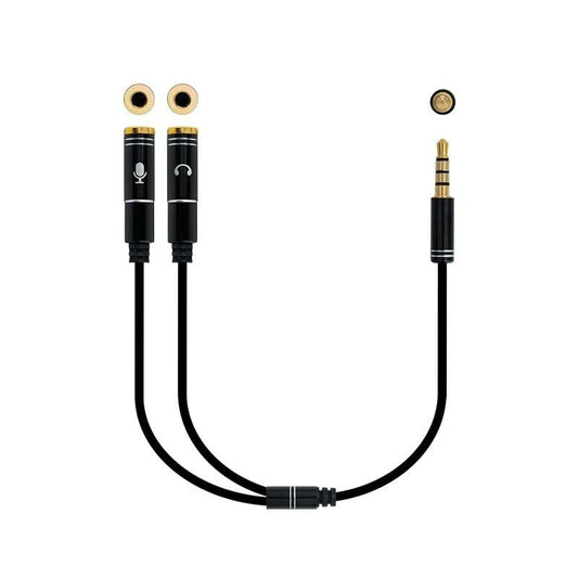 Cable Estéreo Nanocable 10.24.1202
Jack 3.5 Macho - 2x Jack 3.5 Hembra
30cm
Negro