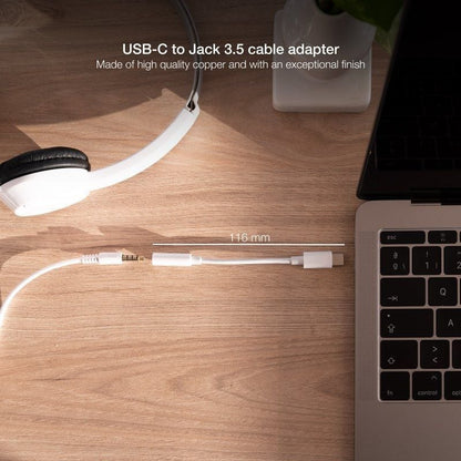 Nanocable Adaptador Audio USB-C-M a Jack-H, Blanco