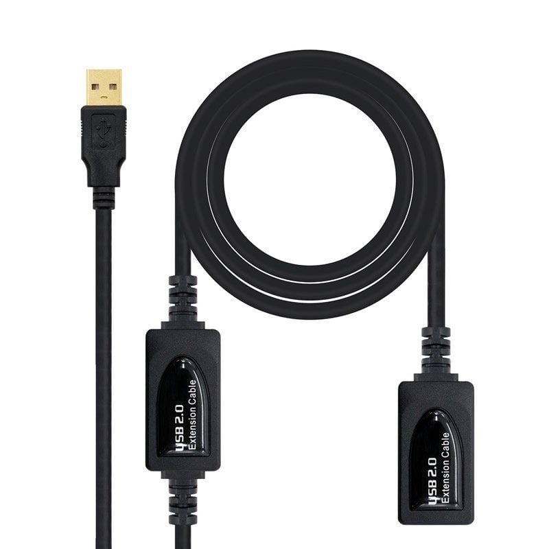 Cable Alargador USB 2.0 Nanocable 10.01.0213
USB Macho - USB Hembra
15m
Negro