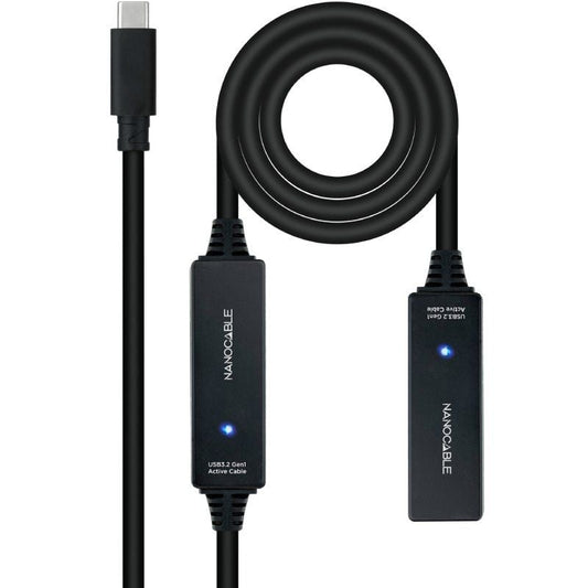Cable Alargador USB Tipo-C 3.2 con Amplificador Nanocable 10.01.1312
USB Tipo-C Macho - USB Tipo-C Hembra
10m
Negro